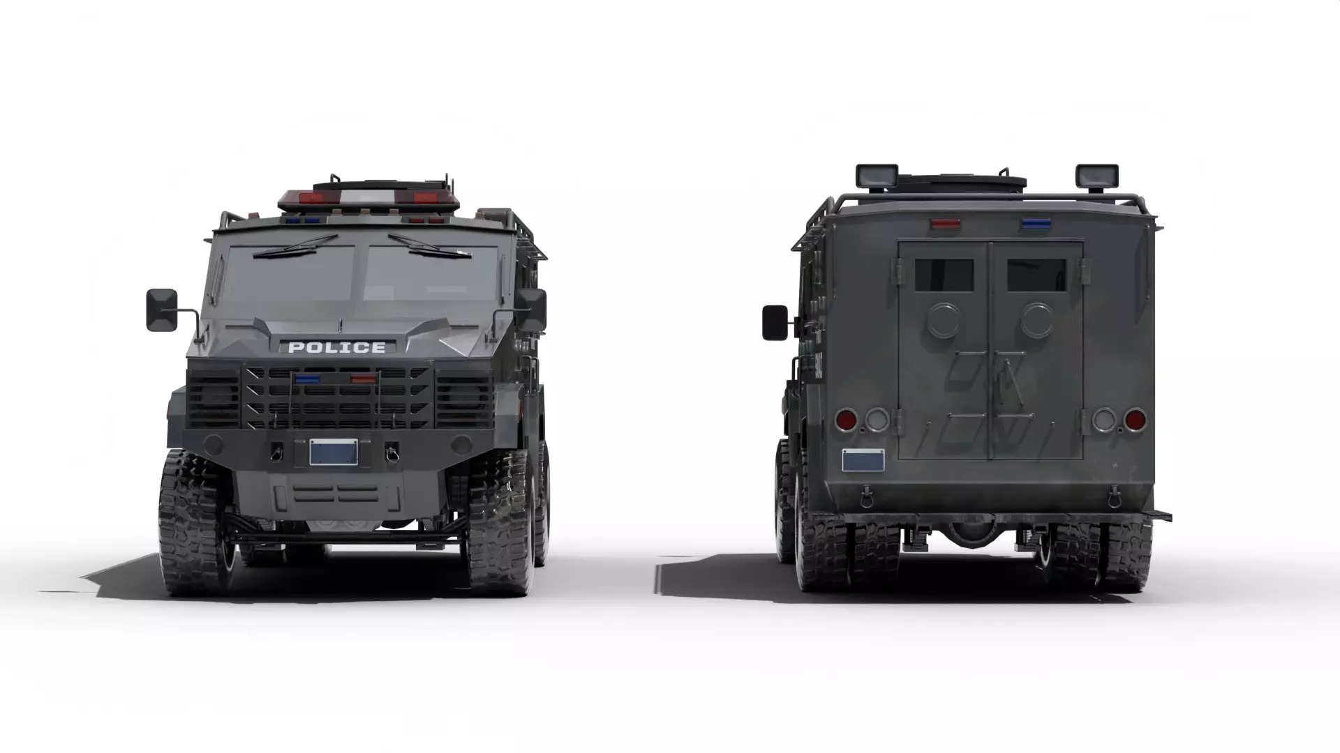Swat Truck Low-poly 3D model_9