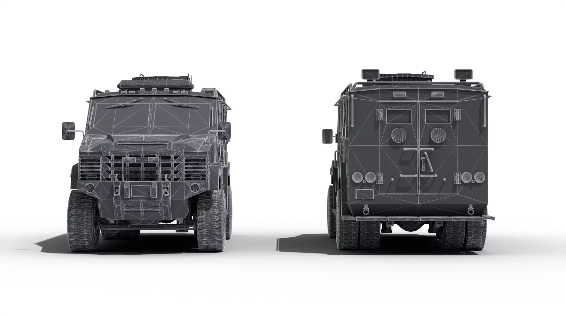 Swat Truck Low-poly 3D model_11