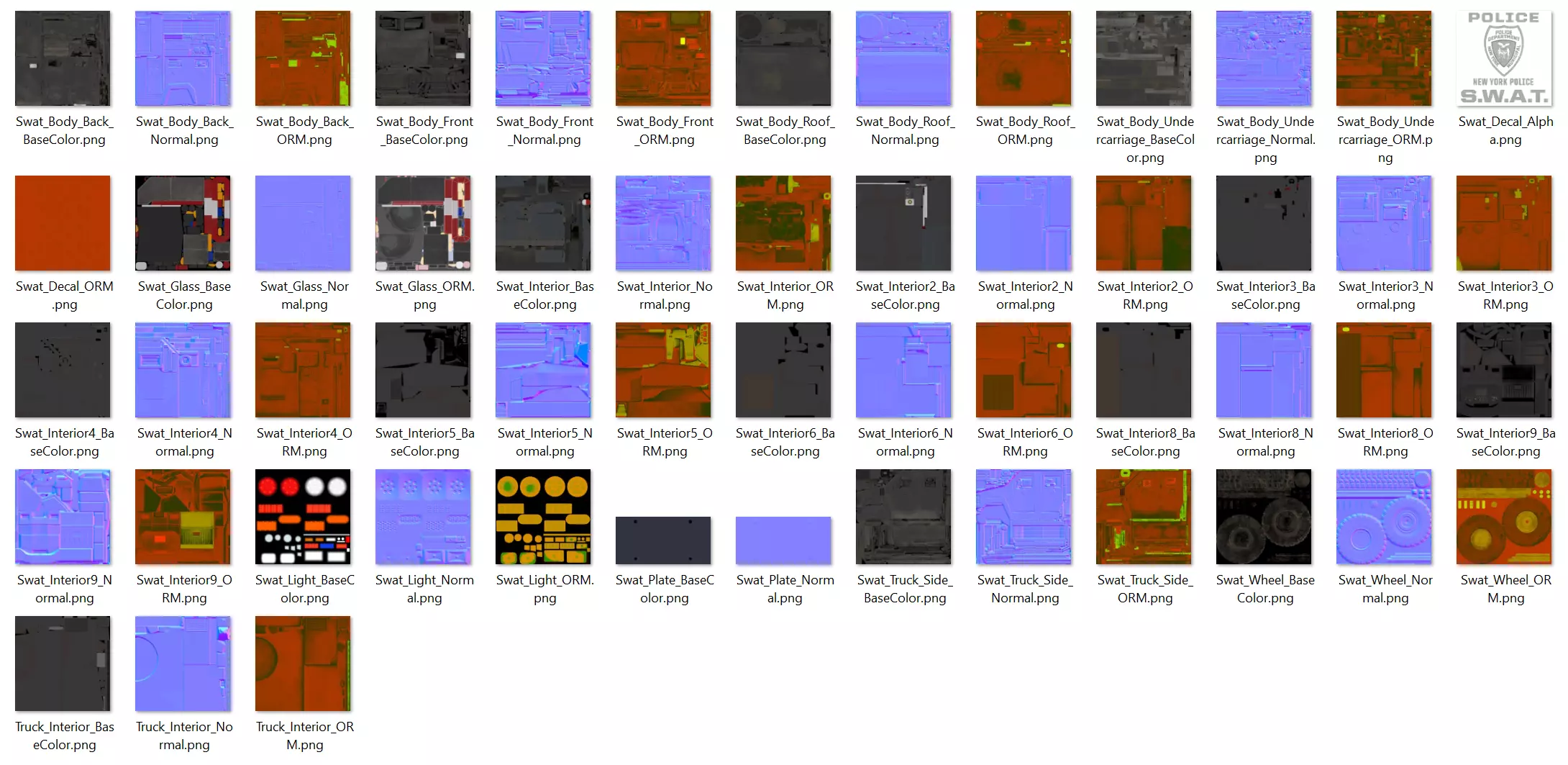 Swat Truck Low-poly 3D model_5