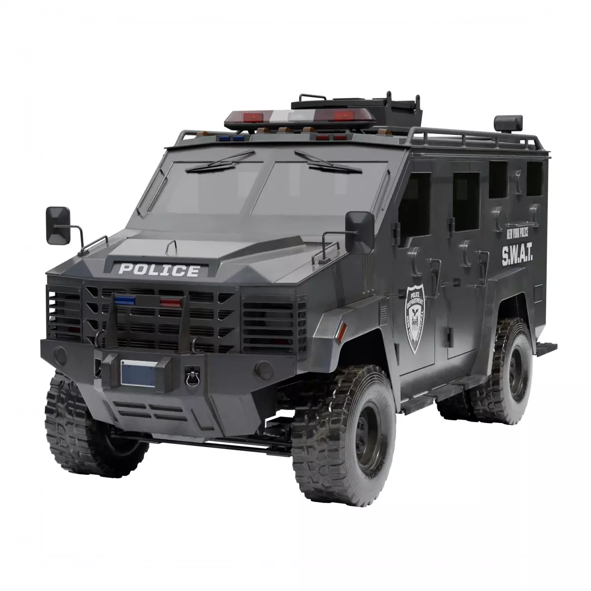 Swat Truck Low-poly 3D model_0