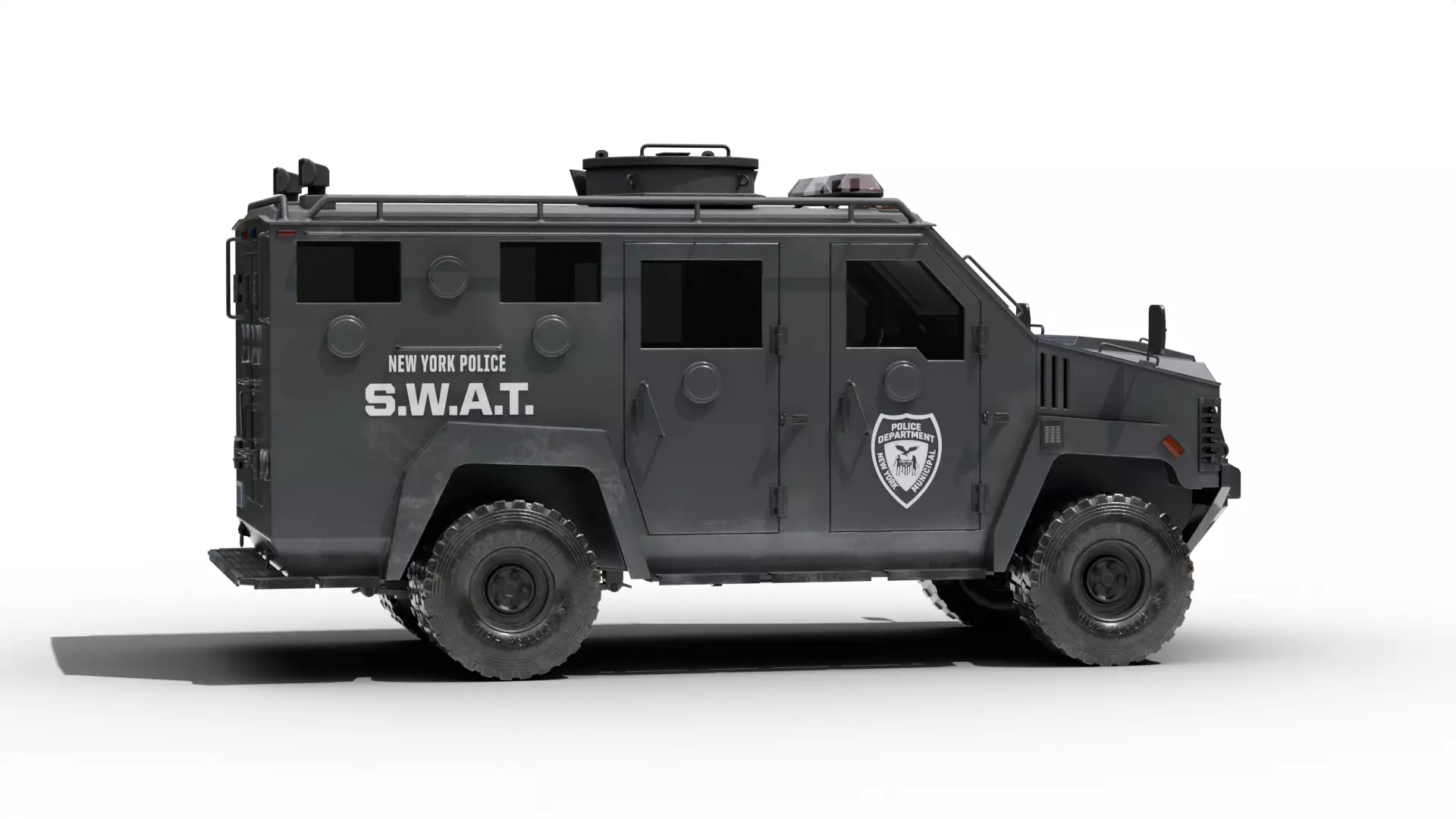 Swat Truck Low-poly 3D model_4