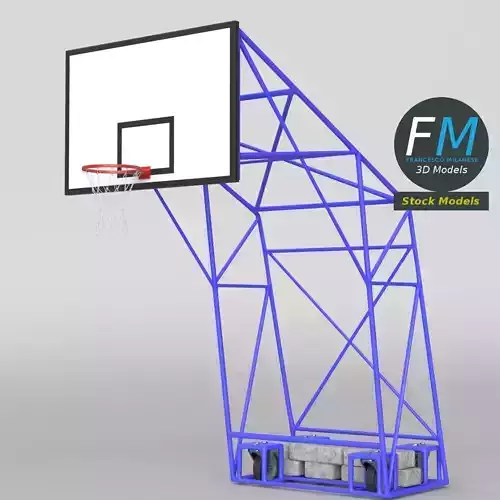 Portable outdoor basketball hoop