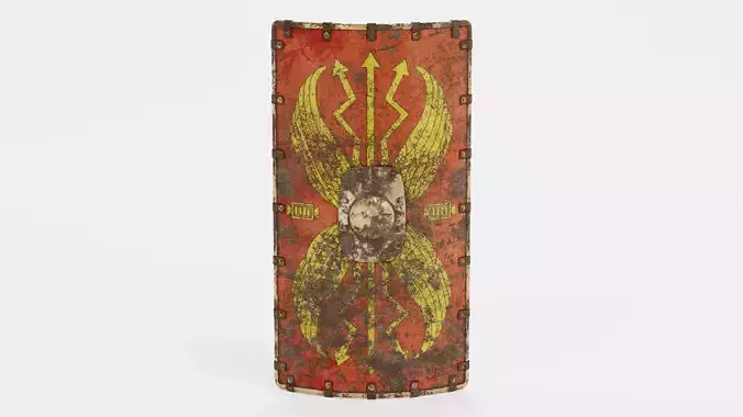 Dirty Scutum Shield - Roman Armor Equipment 3D model