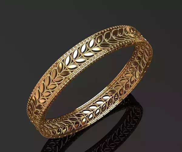 1251 Olive Branch Pattern Bangle 11gm