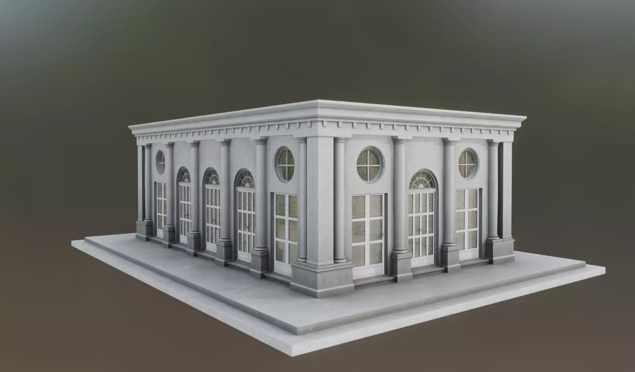 Building R01 Low-poly 3D model_0