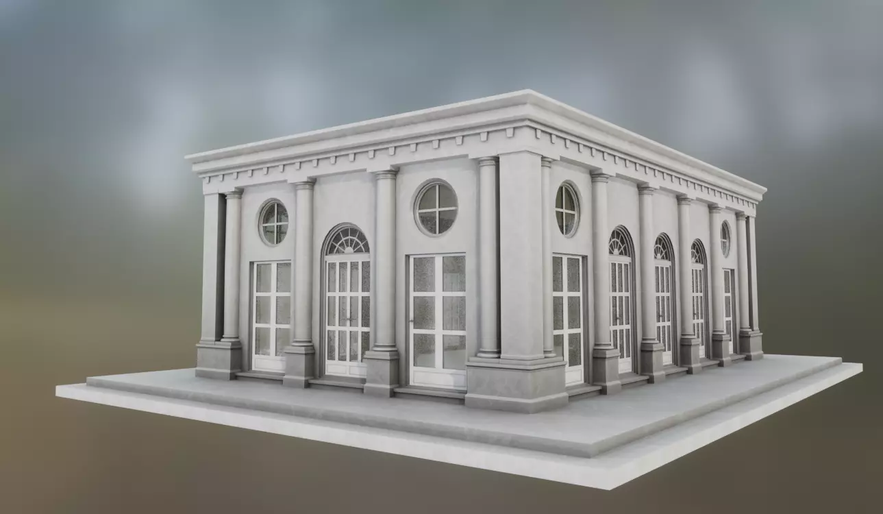 Building R01 Low-poly 3D model_1