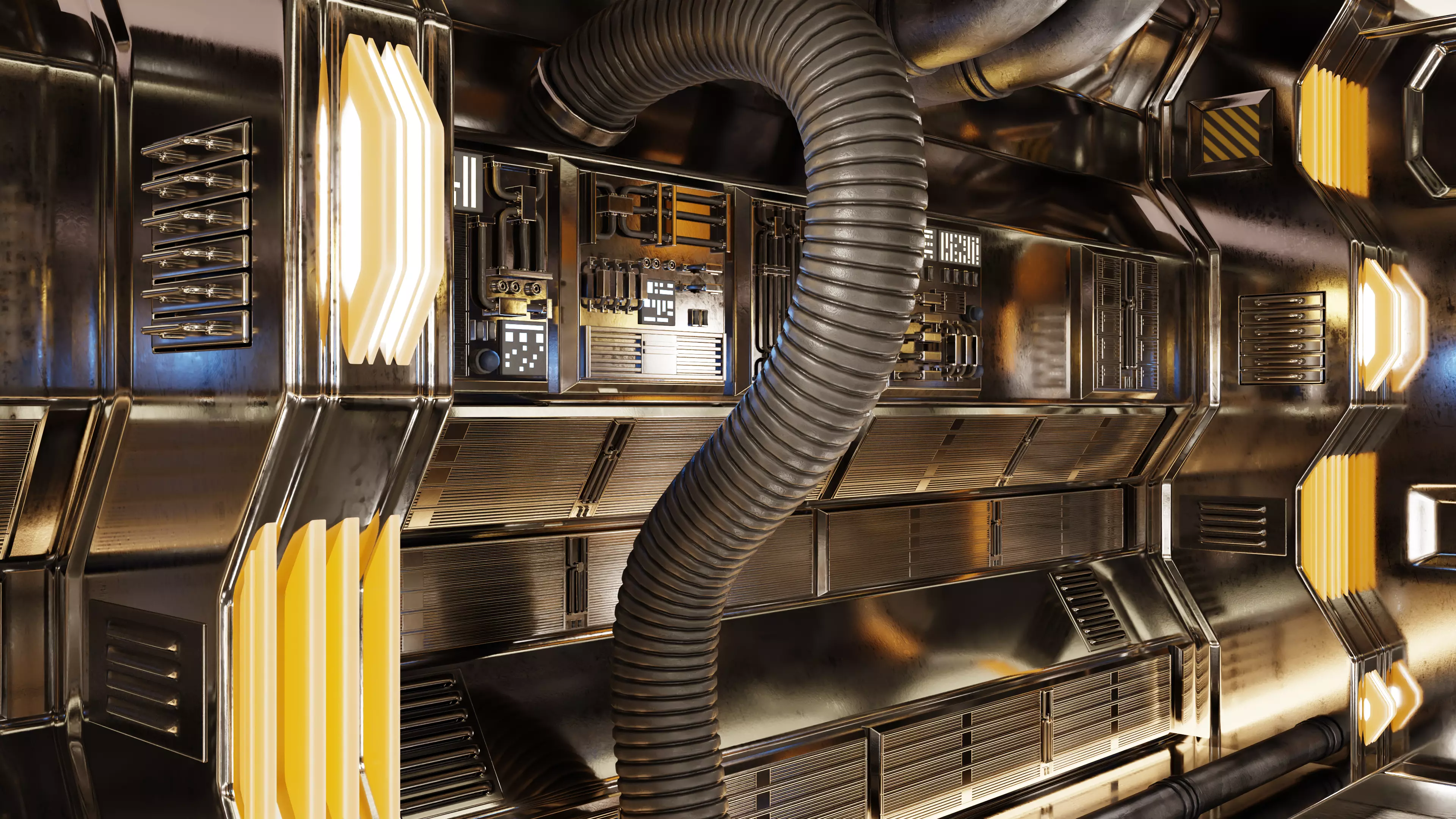 -Sci-fi Corridor Interior- 3D model_9