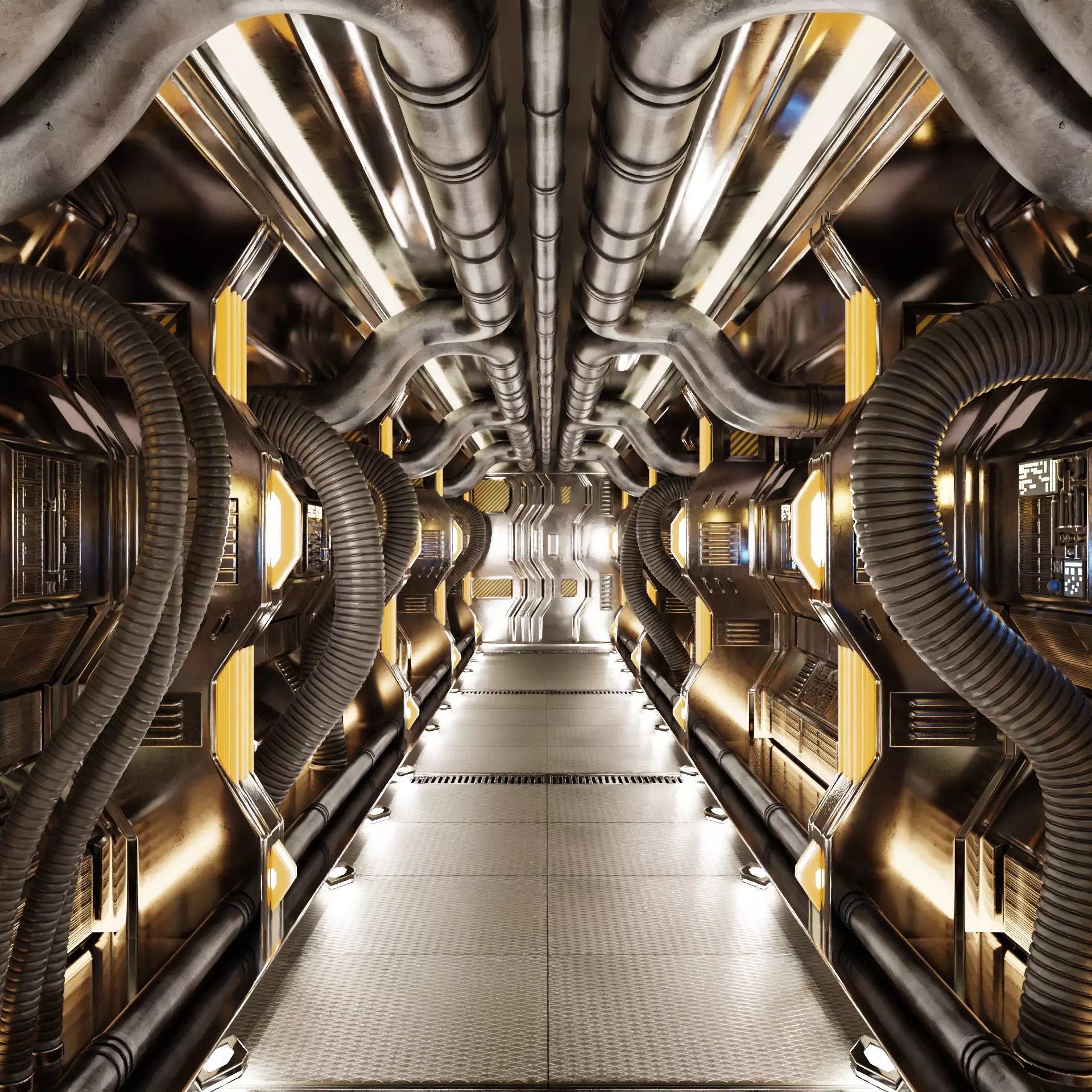 -Sci-fi Corridor Interior- 3D model_22