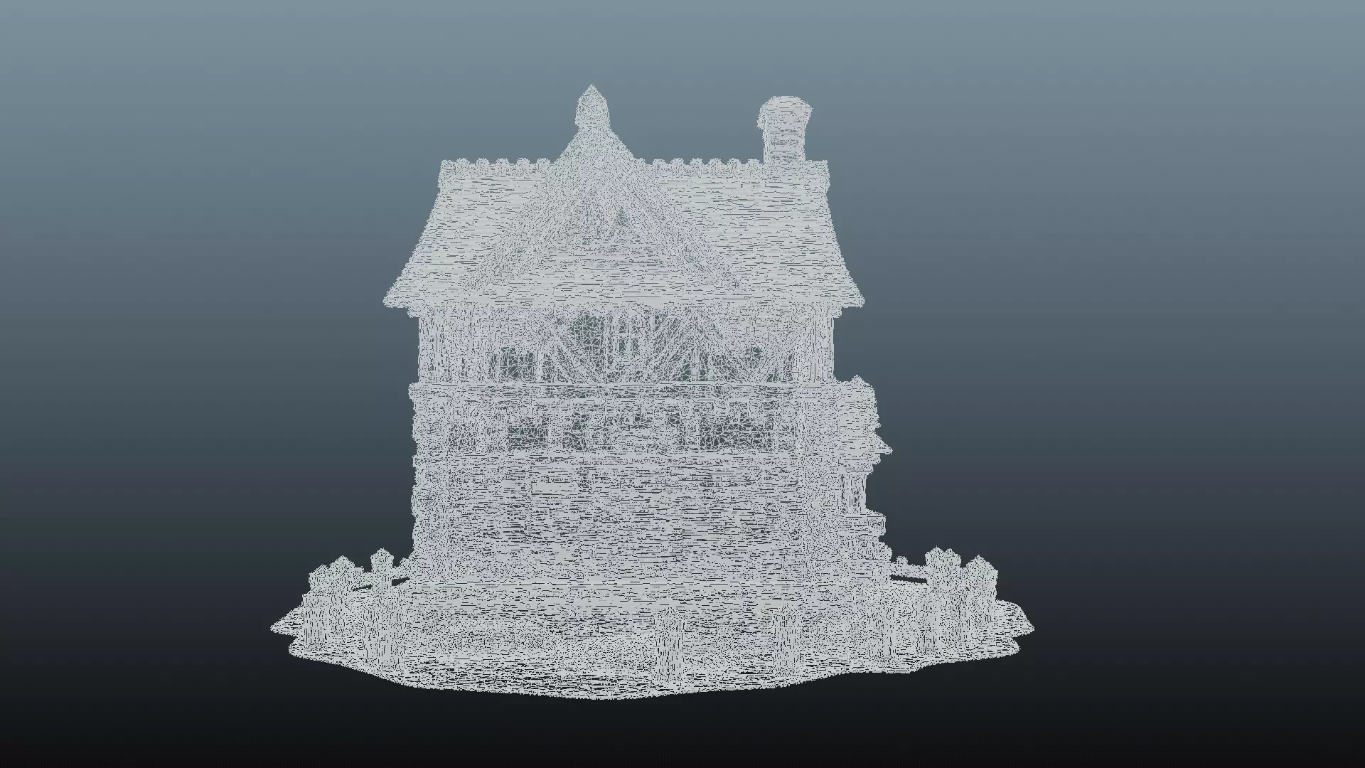 Mediaval fantasy stone house High-Poly 3D model_9