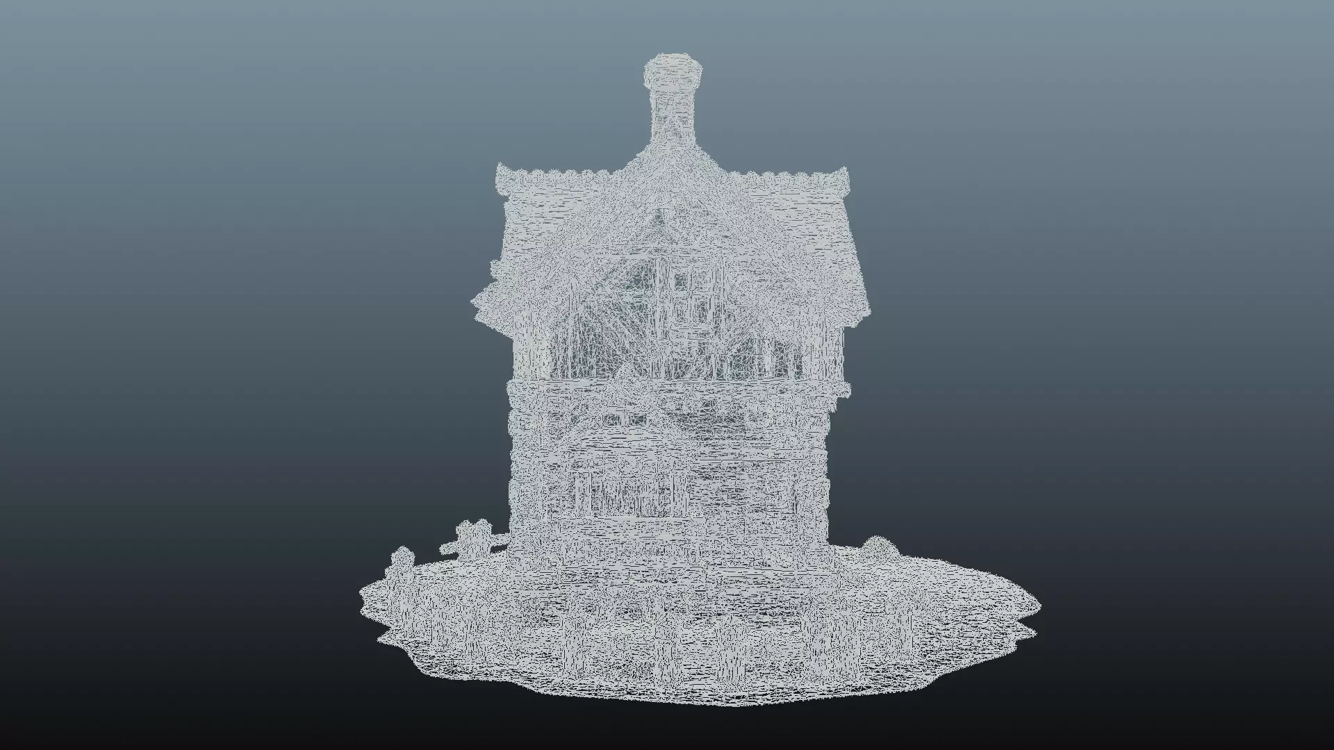 Mediaval fantasy stone house High-Poly 3D model_11