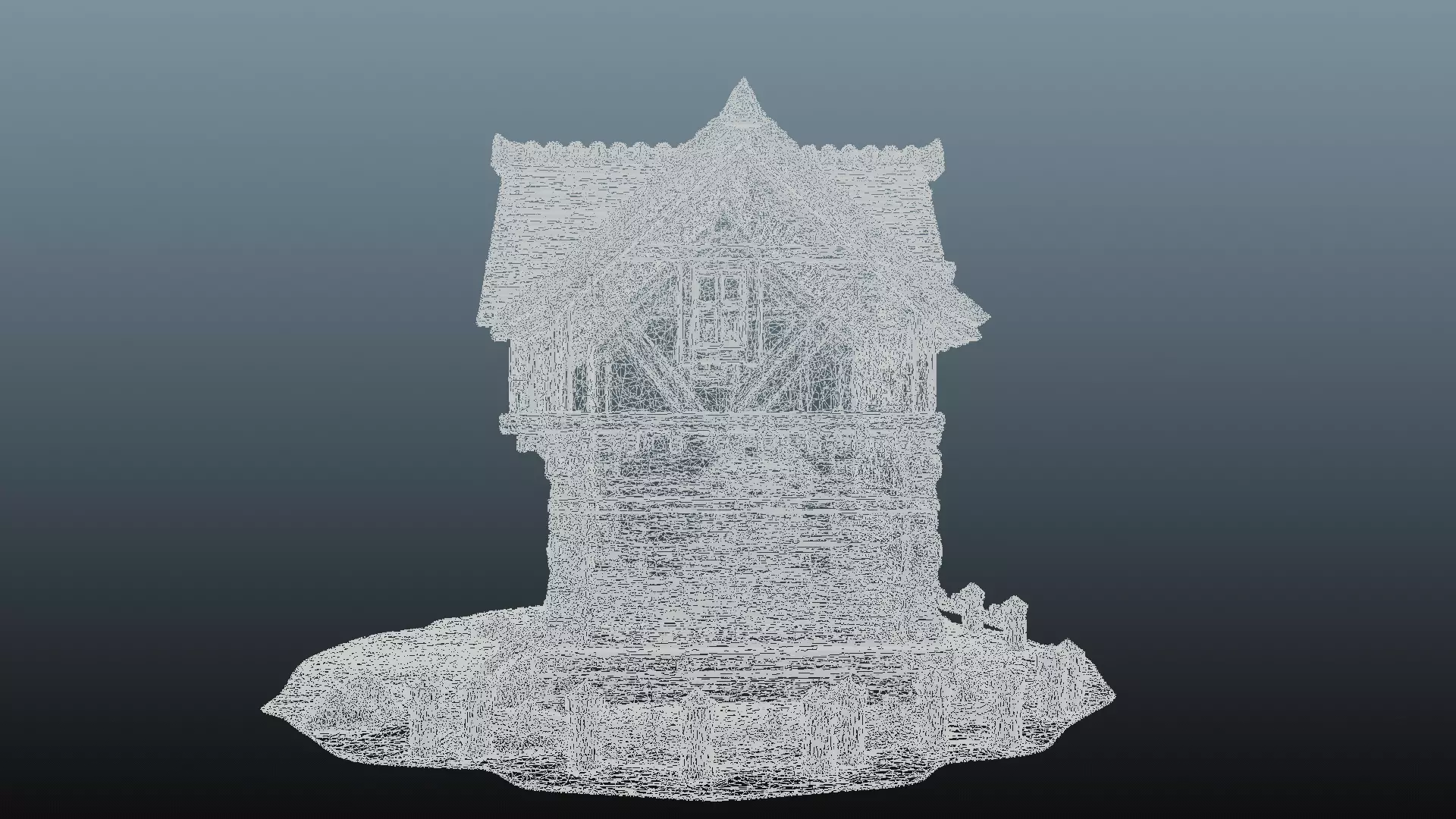 Mediaval fantasy stone house High-Poly 3D model_10
