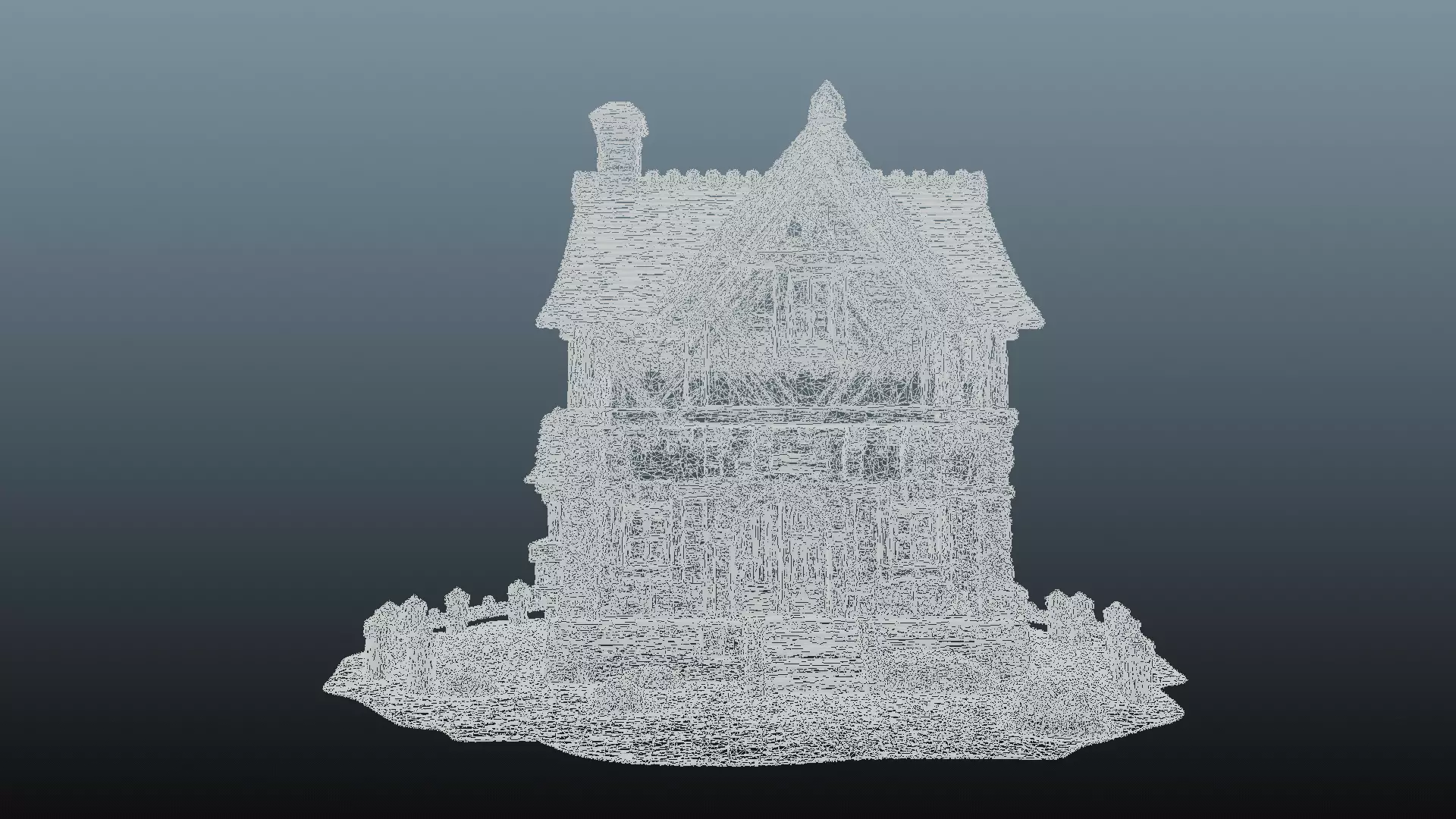 Mediaval fantasy stone house High-Poly 3D model_8