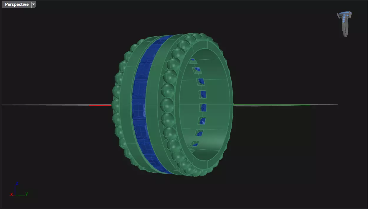 Channel Set Princess cut eternity ring with bead N05 3013CT EU52 3D print model_5