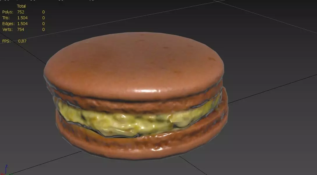 Macaron M01 Low-poly 3D model_2