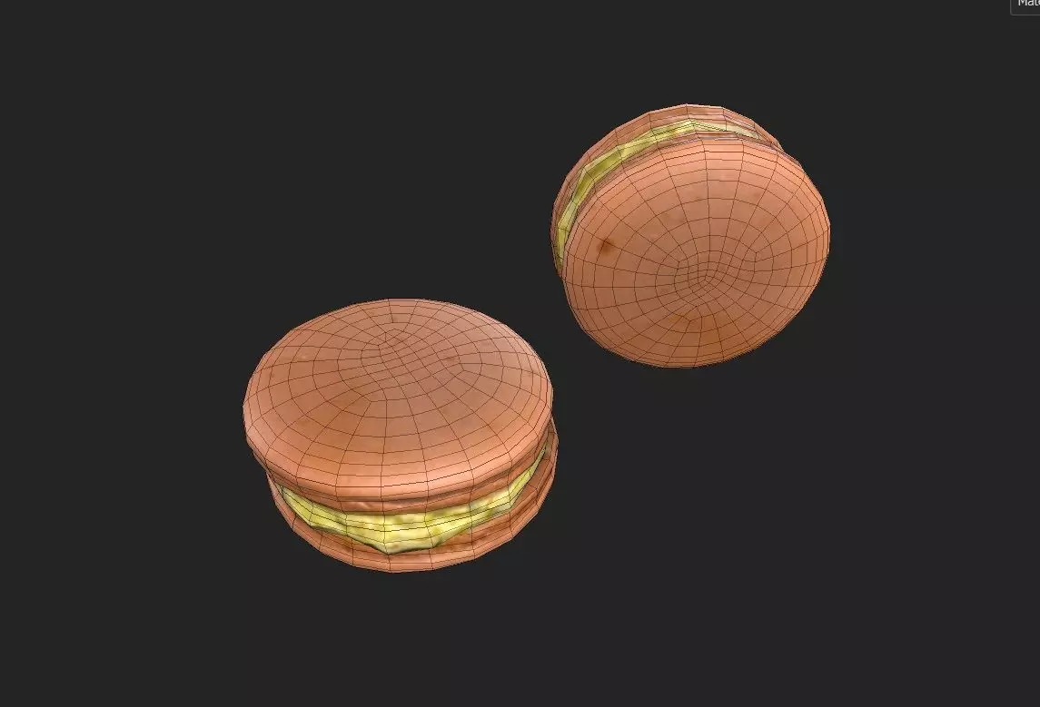 Macaron M01 Low-poly 3D model_1
