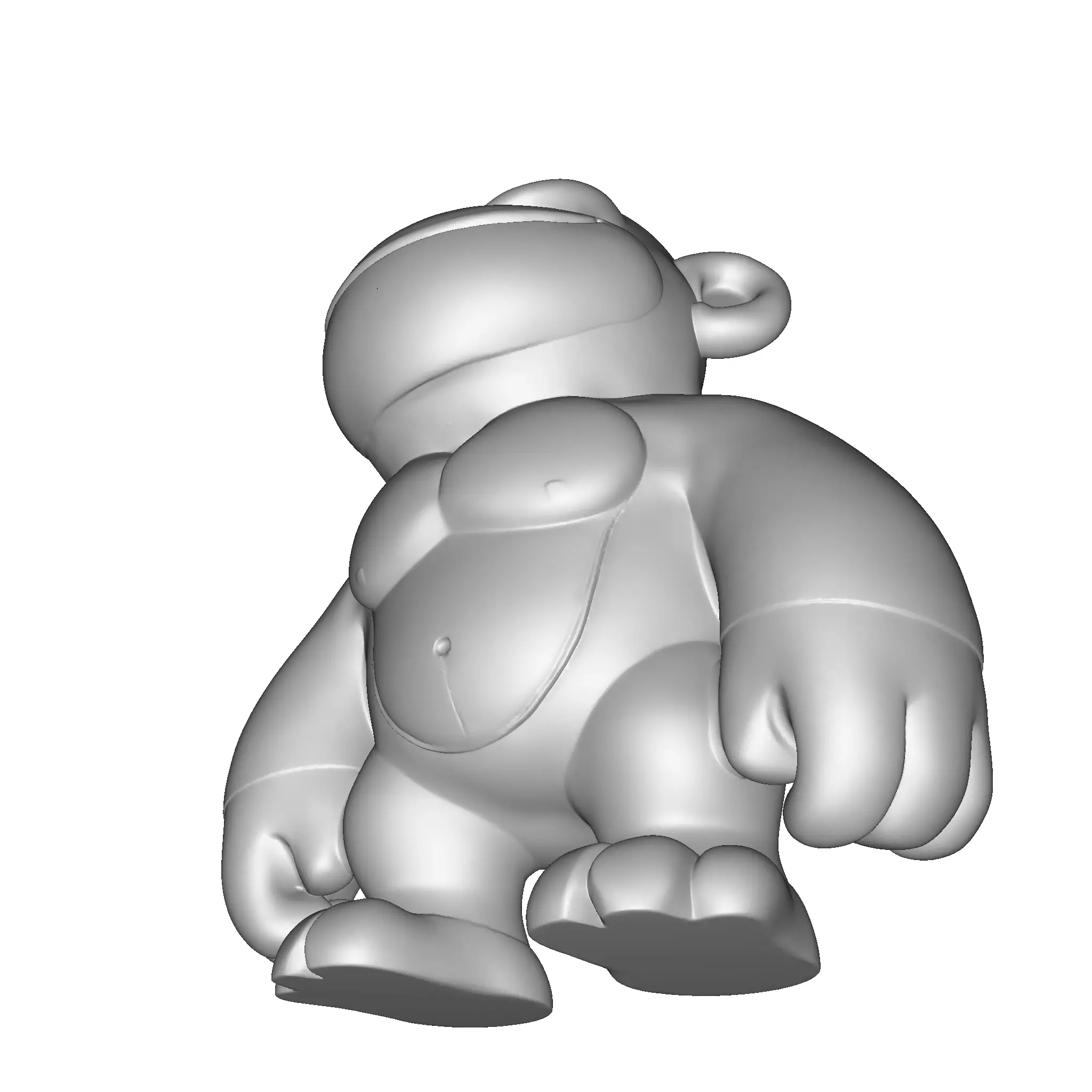 Cute Gorilla  High Poly 3D Printable Figurine 3D print model_29