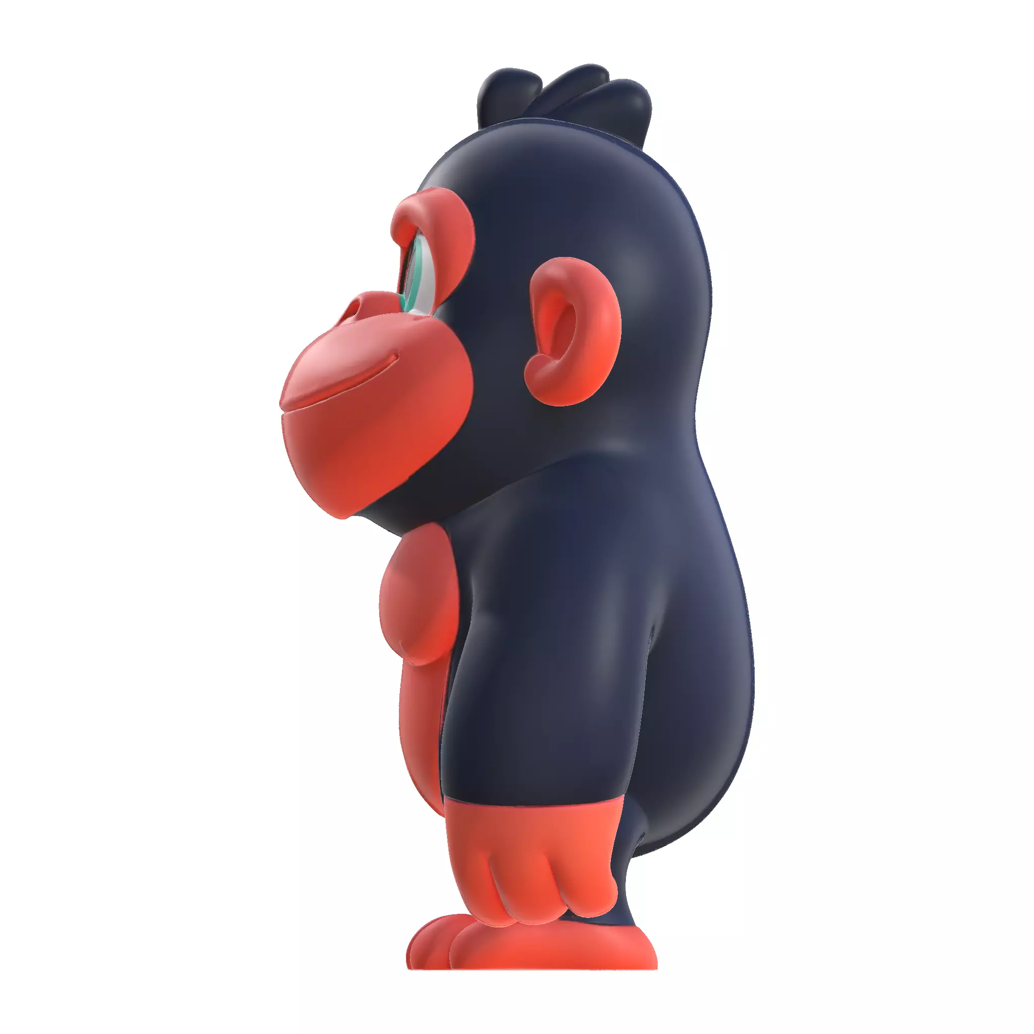 Cute Gorilla  High Poly 3D Printable Figurine 3D print model_21