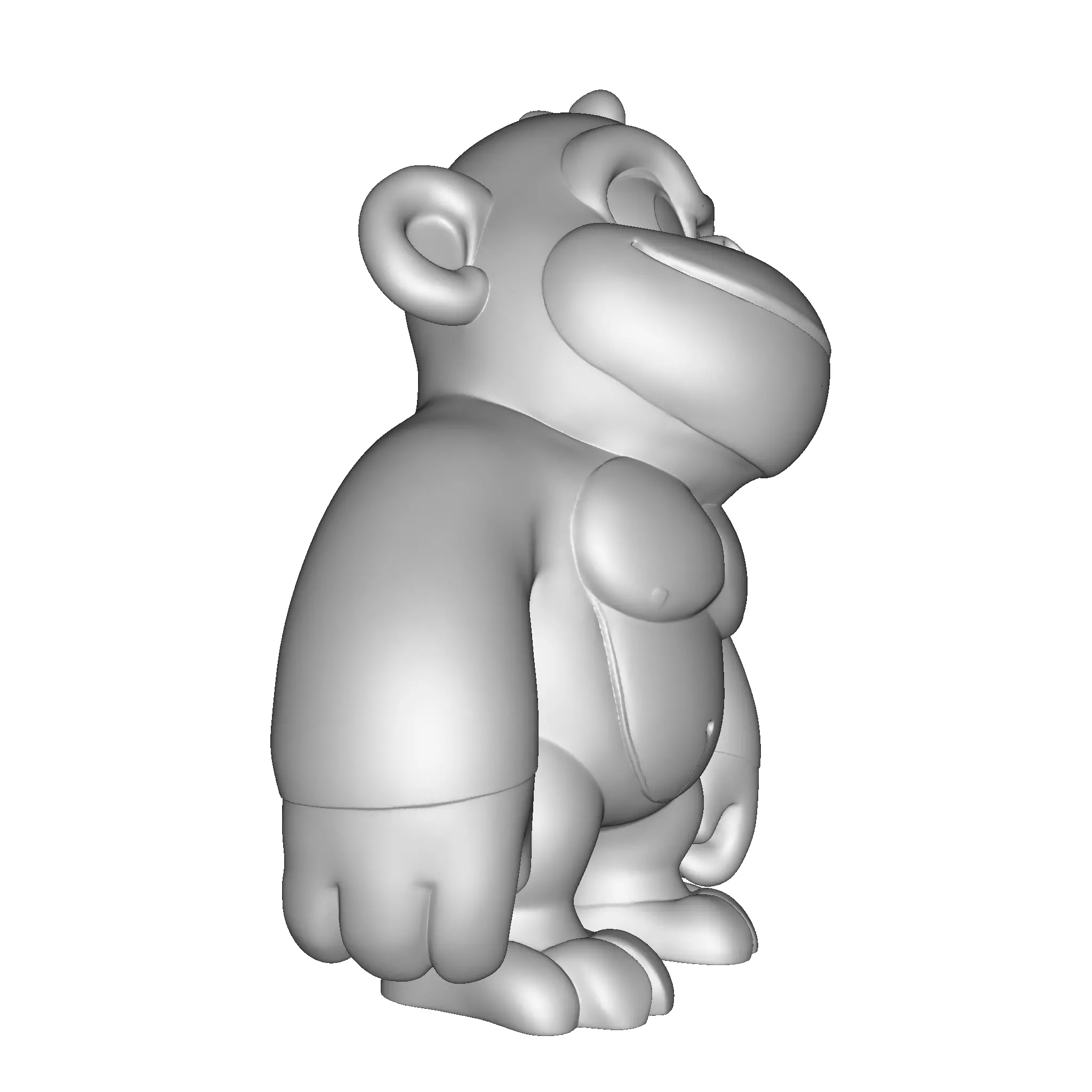 Cute Gorilla  High Poly 3D Printable Figurine 3D print model_24