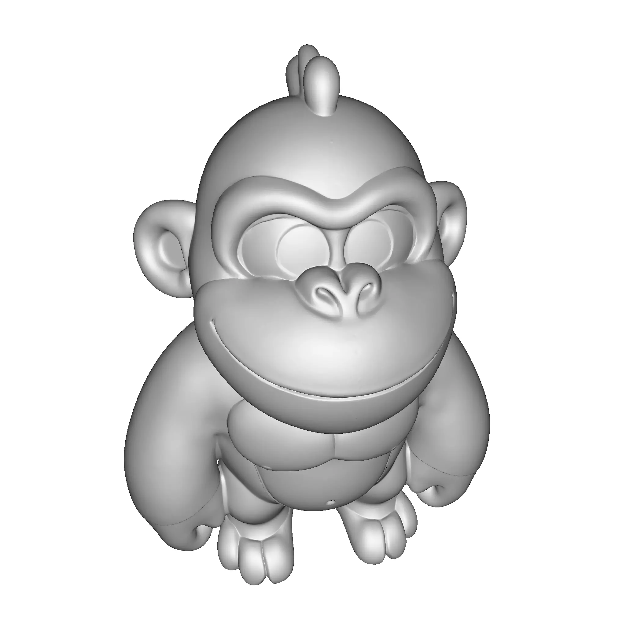 Cute Gorilla  High Poly 3D Printable Figurine 3D print model_31