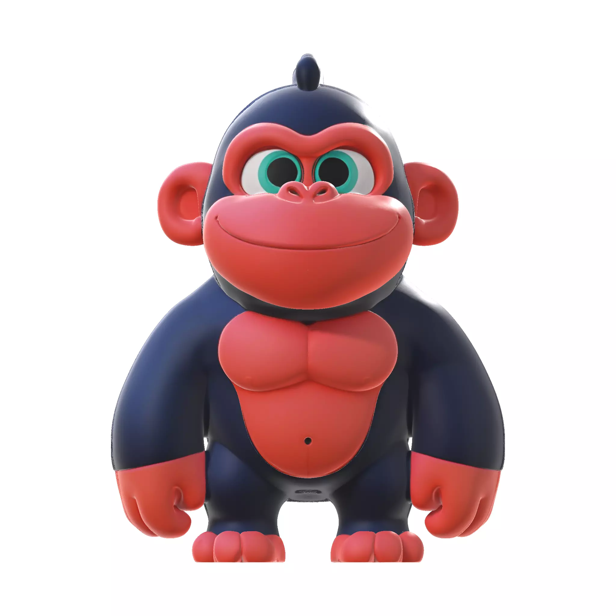 Cute Gorilla  High Poly 3D Printable Figurine 3D print model_20