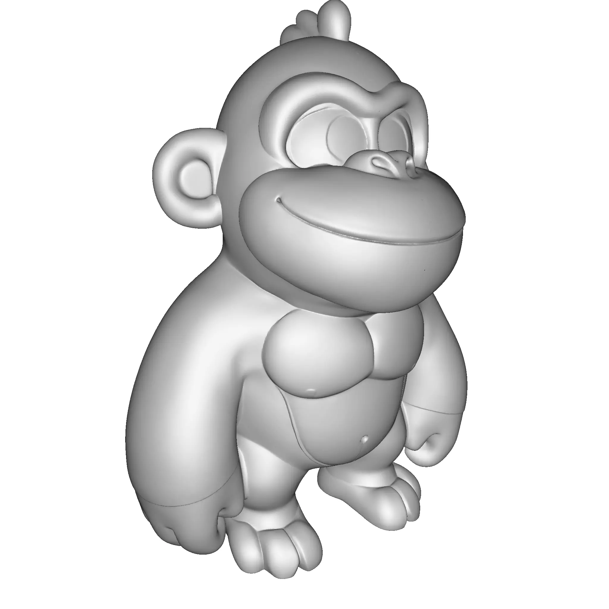 Cute Gorilla  High Poly 3D Printable Figurine 3D print model_28