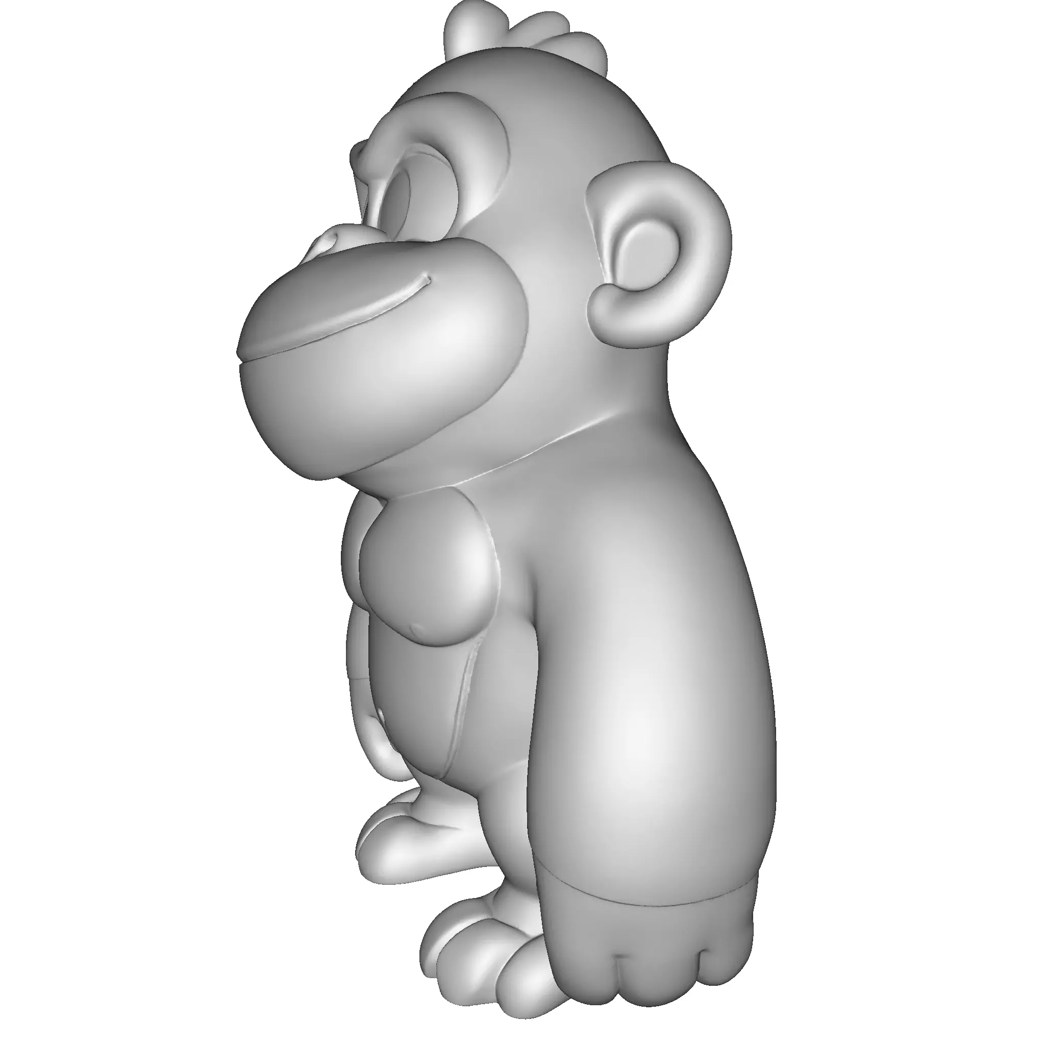 Cute Gorilla  High Poly 3D Printable Figurine 3D print model_26