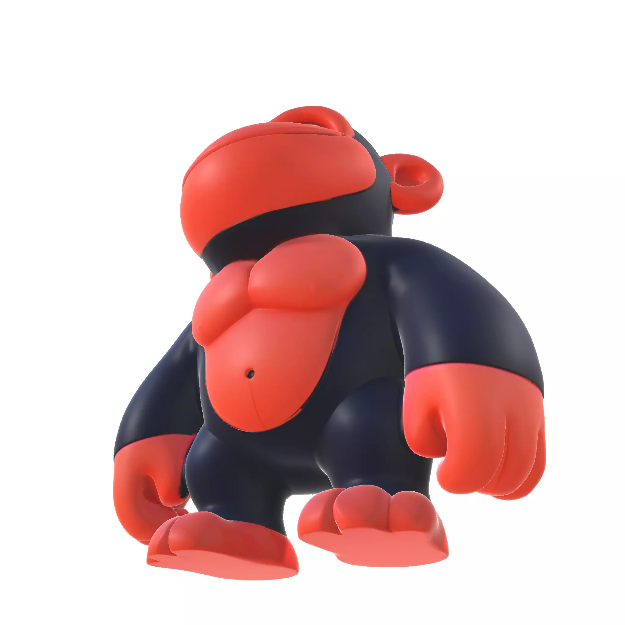 Cute Gorilla  High Poly 3D Printable Figurine 3D print model_11