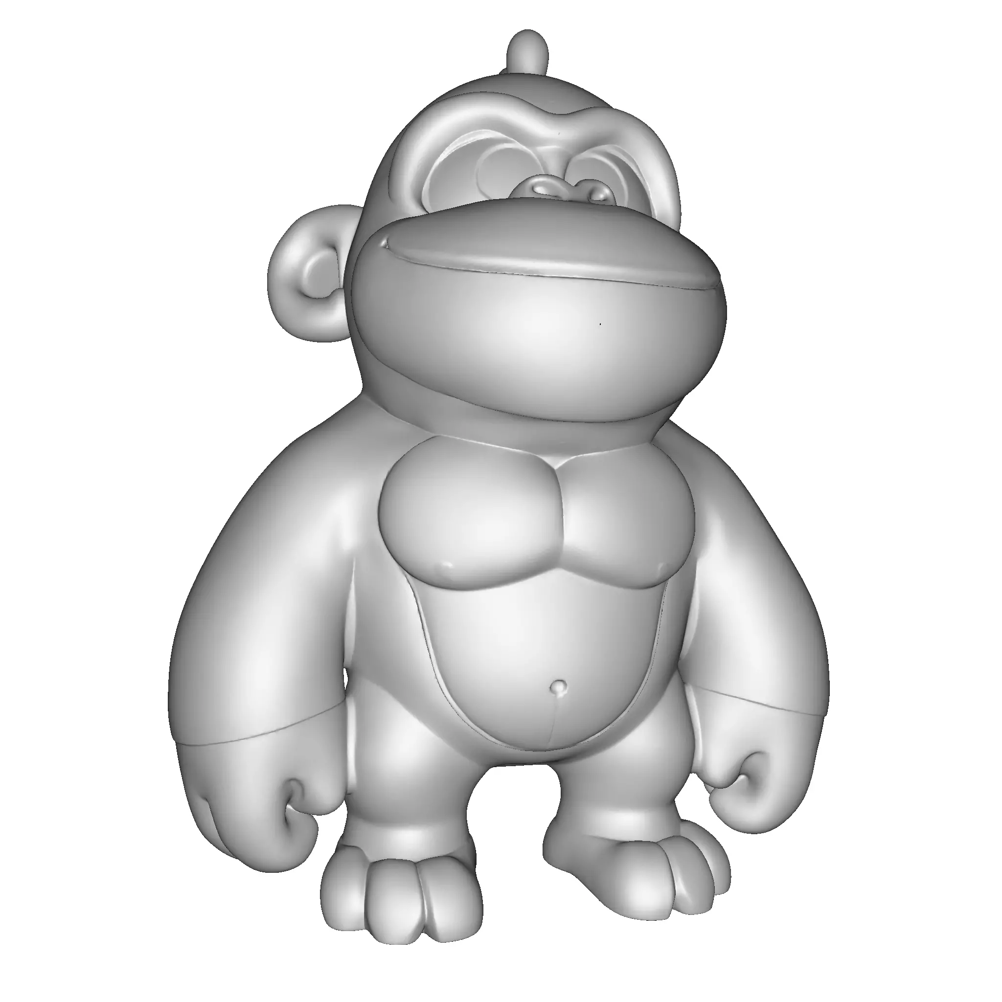 Cute Gorilla  High Poly 3D Printable Figurine 3D print model_25