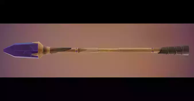 Low Poly Stylized Magical Staff
