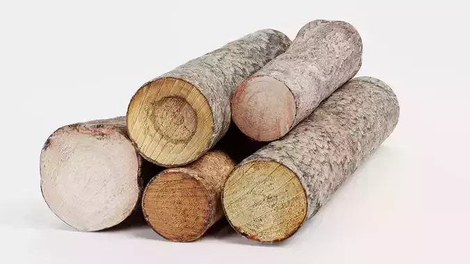 Tree Log Pile V1 - Stack of 5 Cut Wood Logs