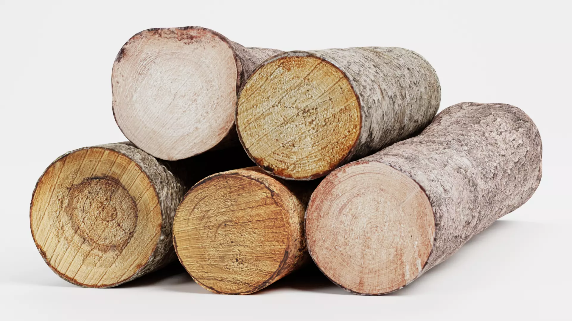 -Tree Logs V1- Low-poly 3D model_4