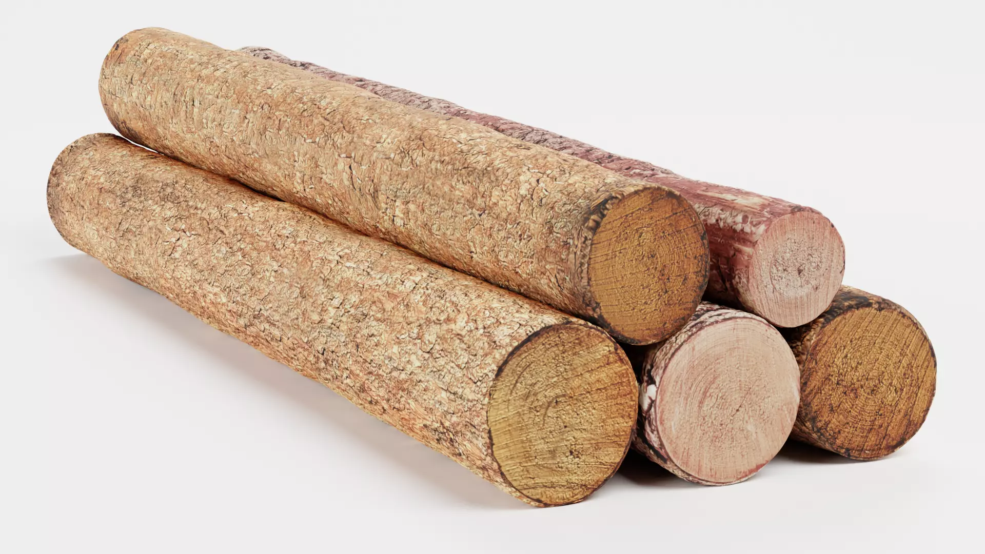 -Tree Logs V2- Low-poly 3D model_1