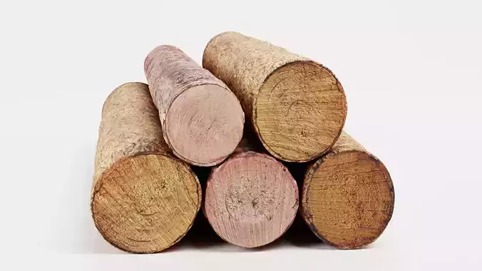 Tree Log Pile V2 - Stack of 5 Cut Wood Logs