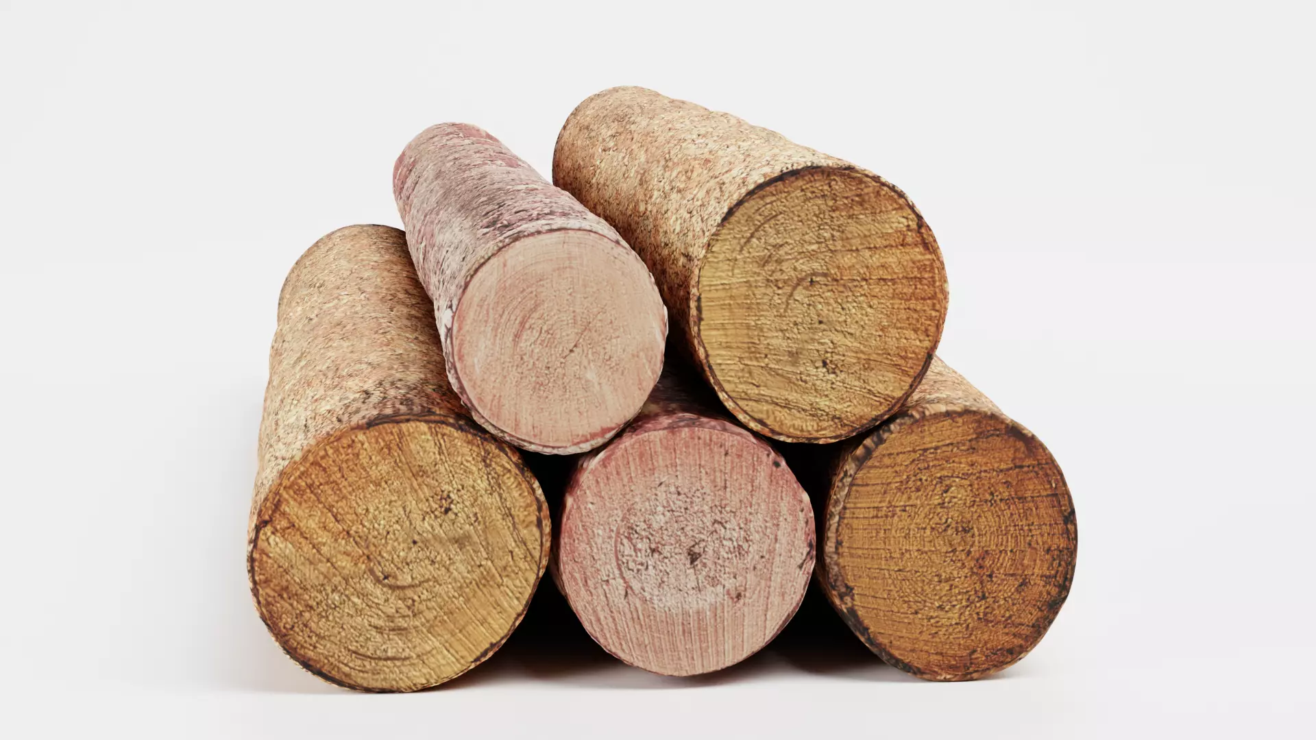 -Tree Logs V2- Low-poly 3D model_4