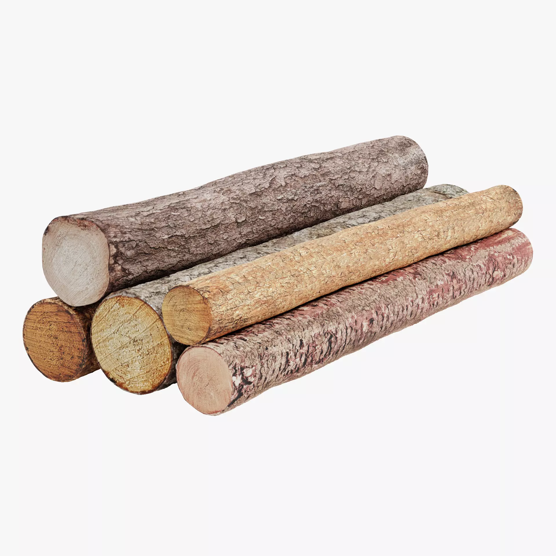 -Tree Logs V4- Low-poly 3D model_12