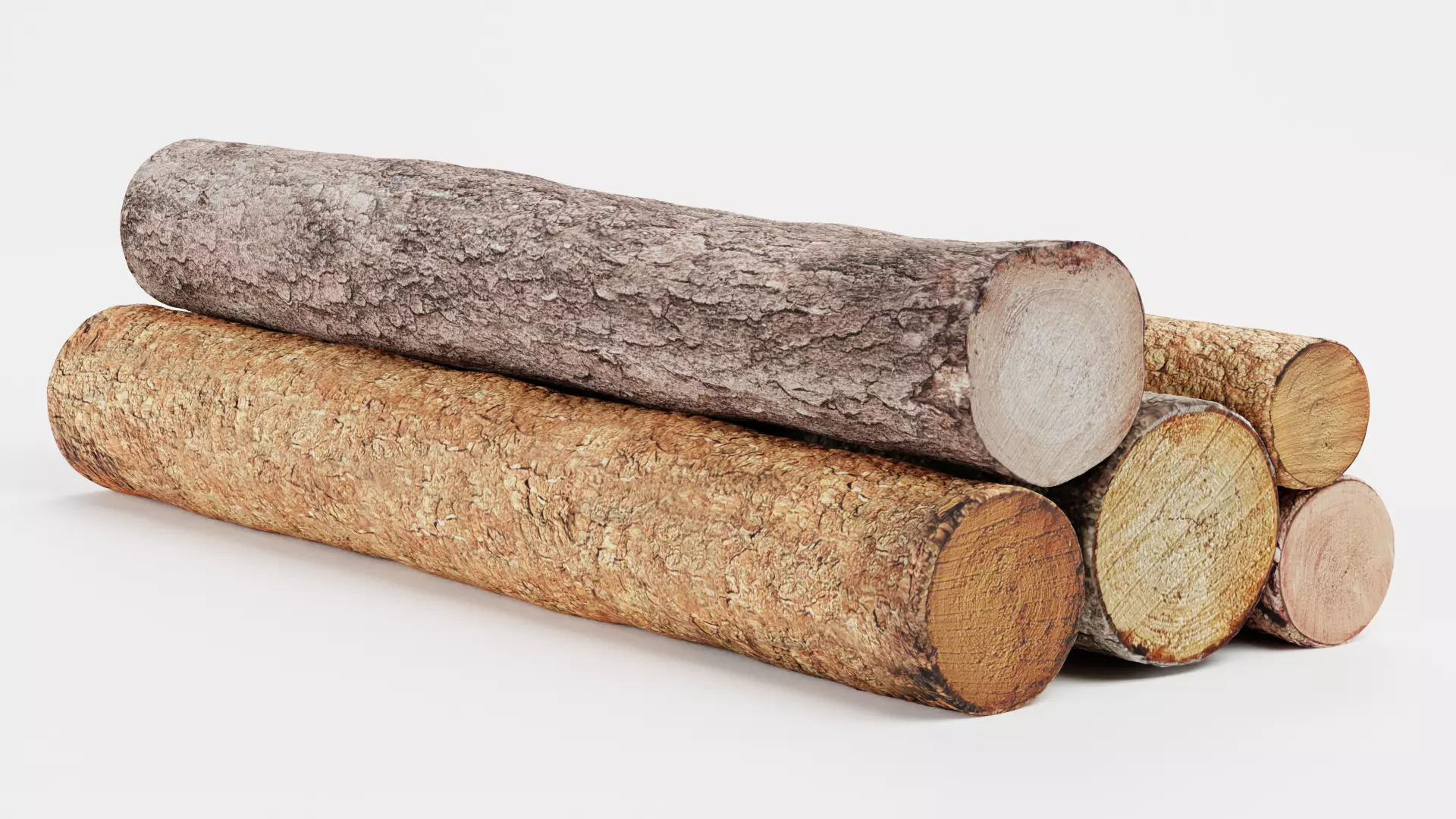 -Tree Logs V4- Low-poly 3D model_2