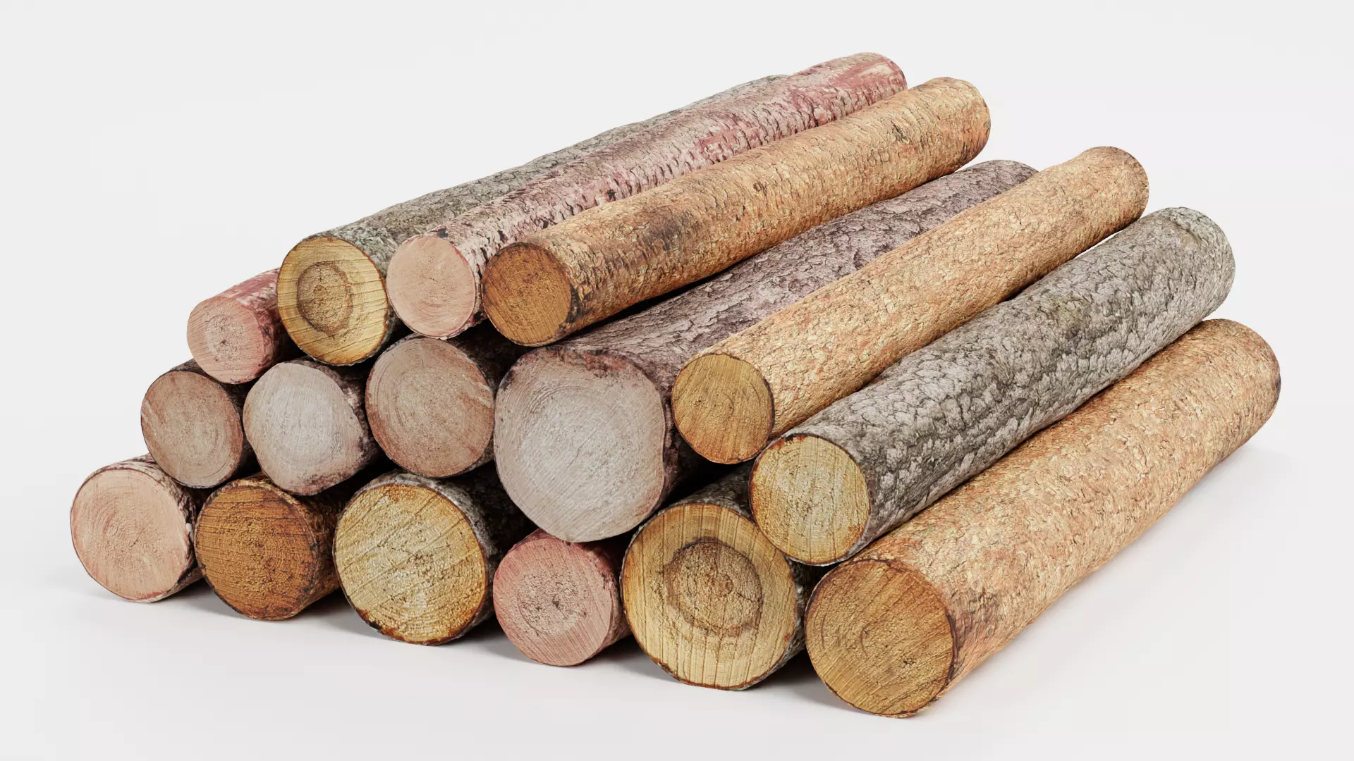 -Tree Logs V5- Low-poly 3D model_1