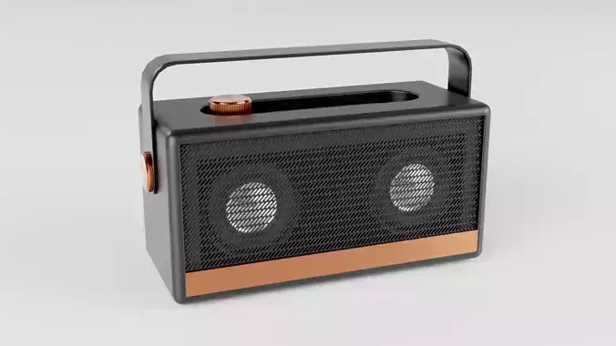 Premium Retro-Style Wireless Speaker 3D 3D model Premium Retro-Style Wireless Speaker 3D 3D model