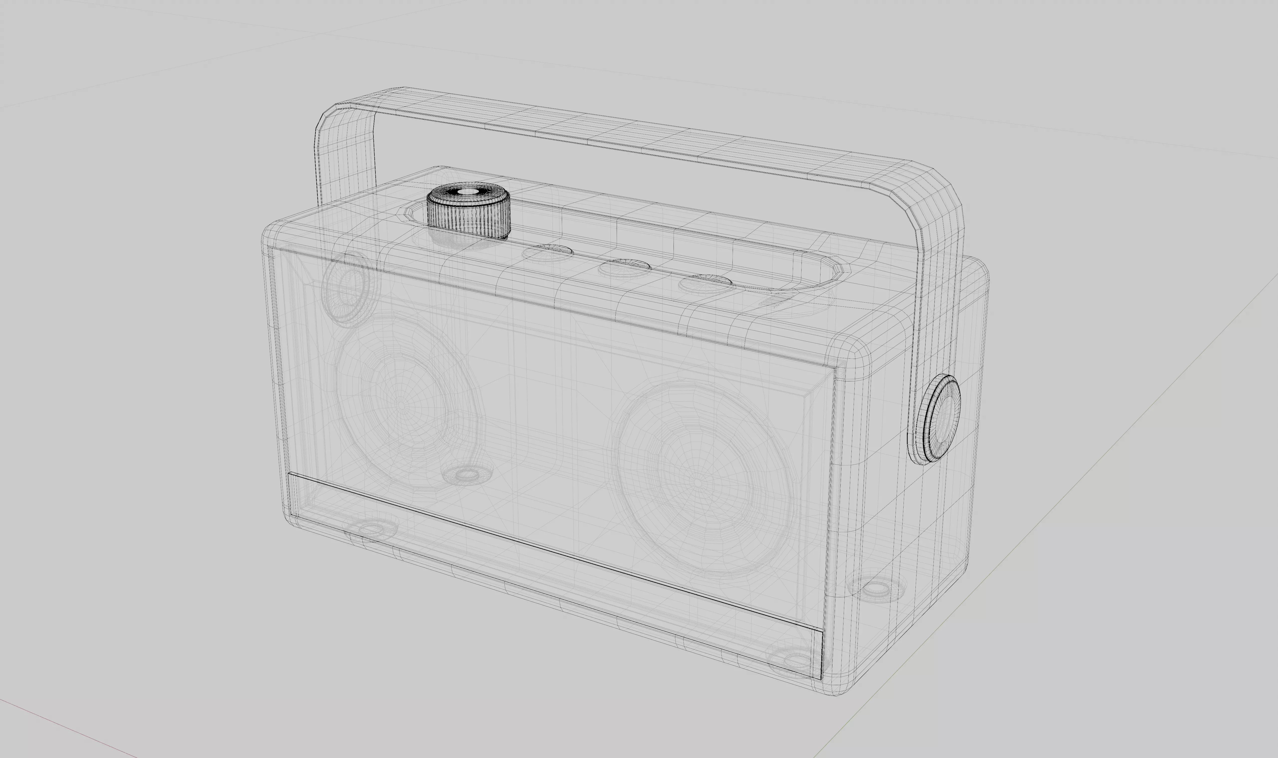 Premium Retro-Style Wireless Speaker 3D 3D model_5
