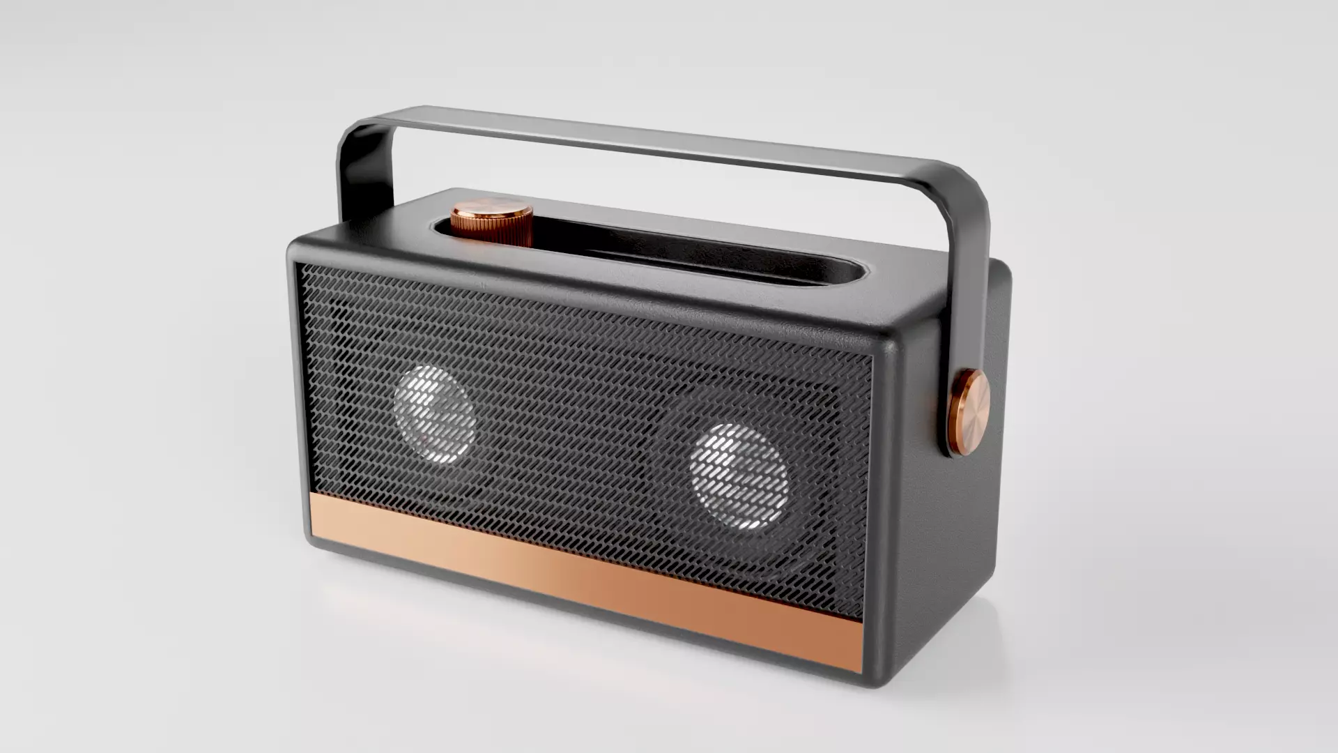 Premium Retro-Style Wireless Speaker 3D 3D model_1
