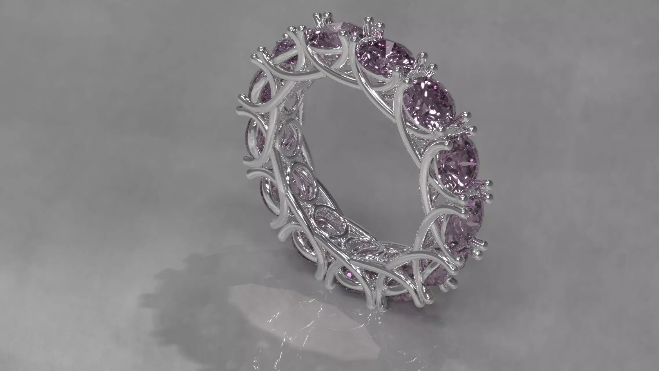 Diamond Eternity Ring 3D print model_0