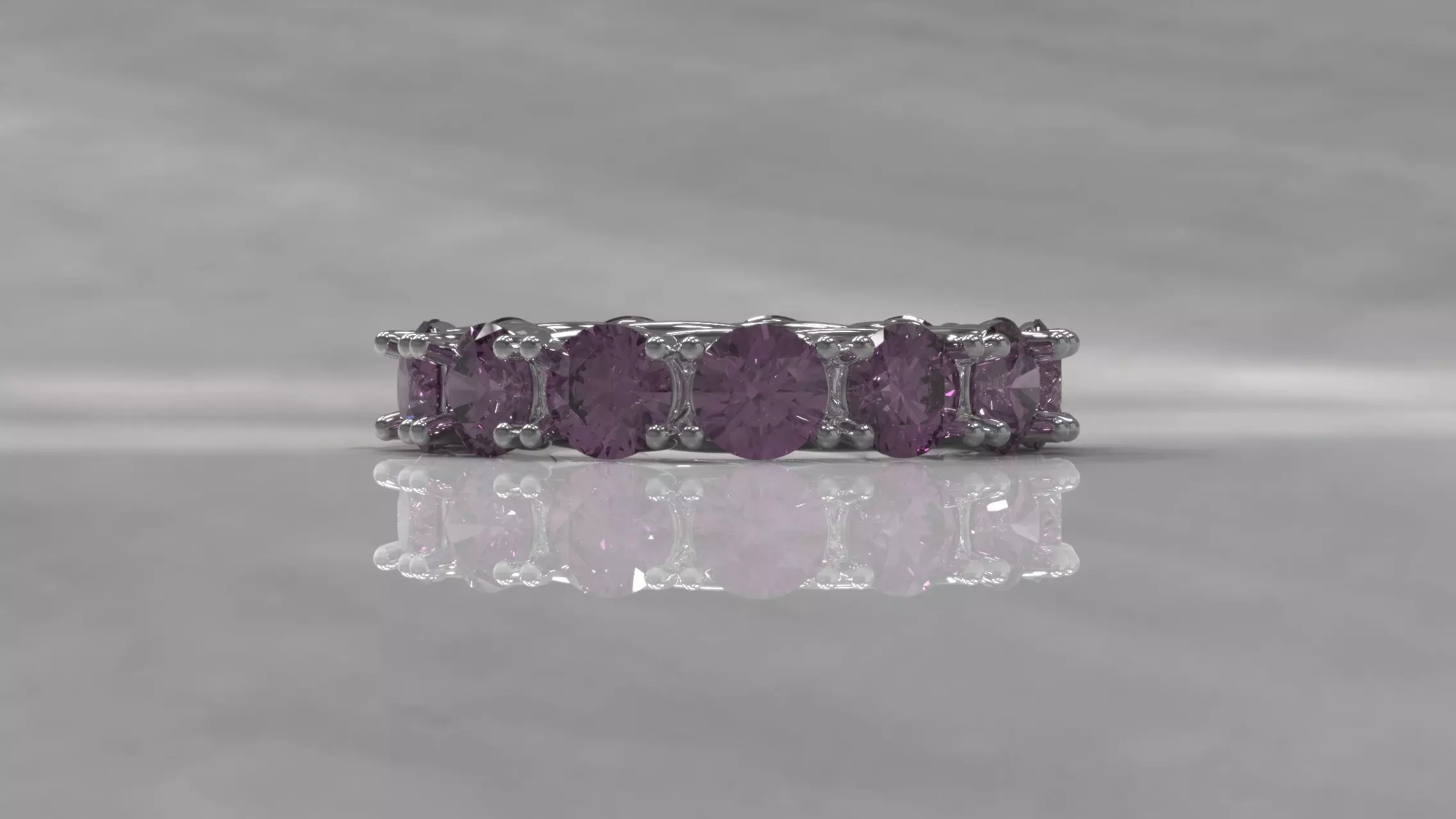 Diamond Eternity Ring 3D print model_1