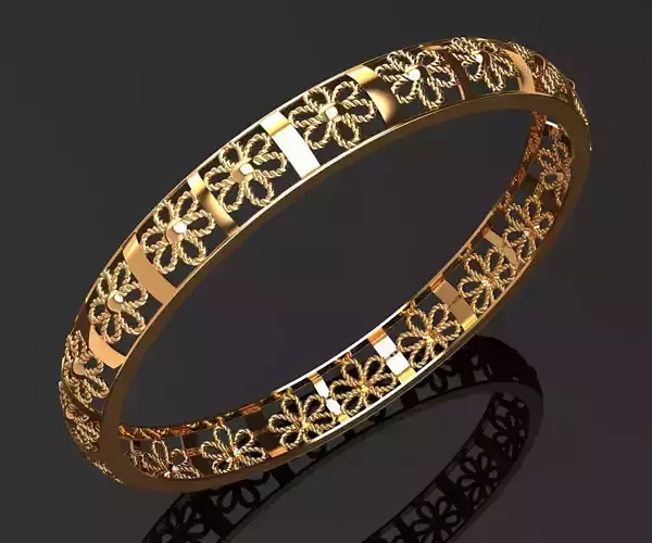 1260 Floral Rope Segment Bangle 14gm