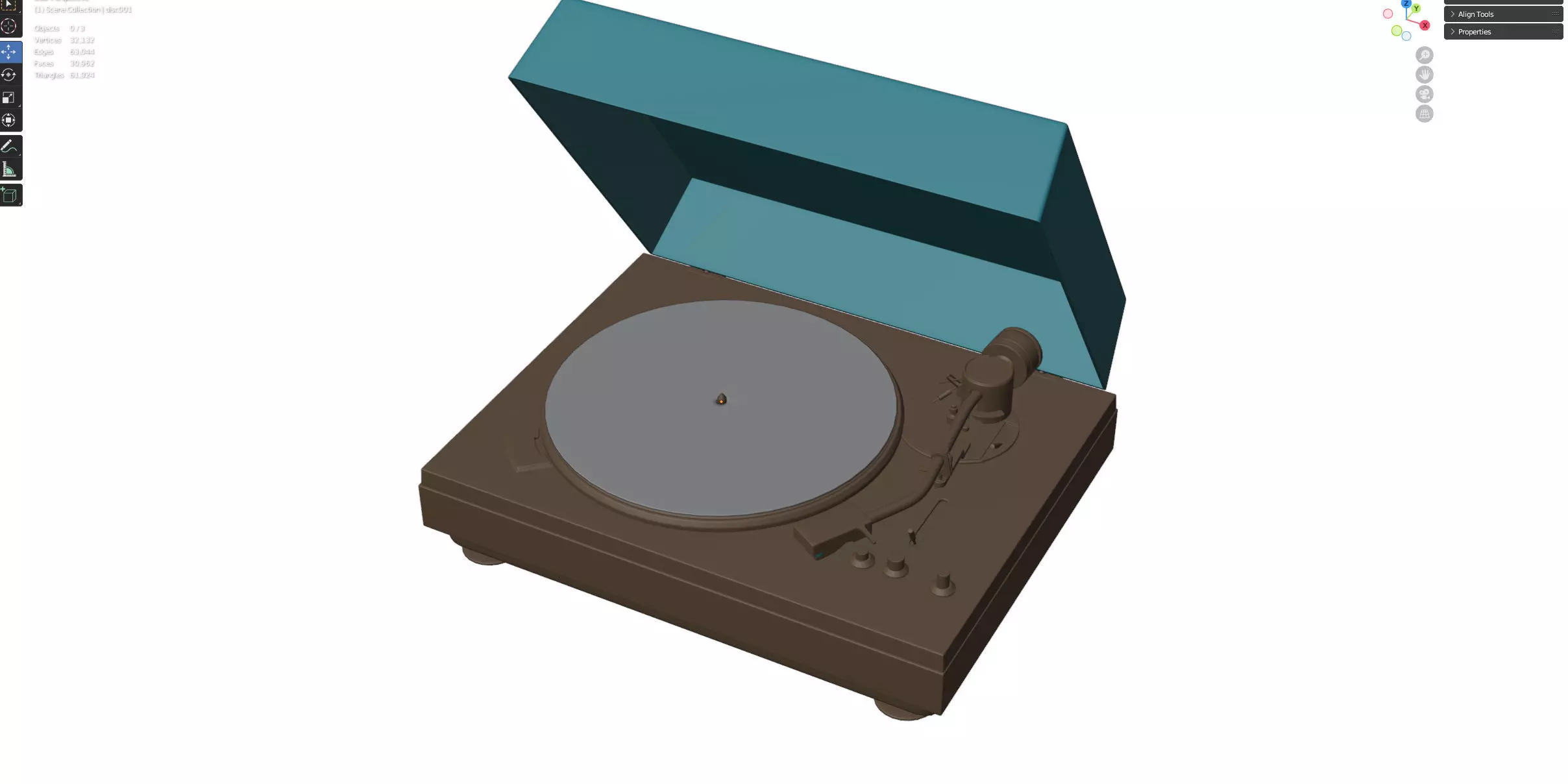 Radiotehnika EP-101 record player 3D model_16