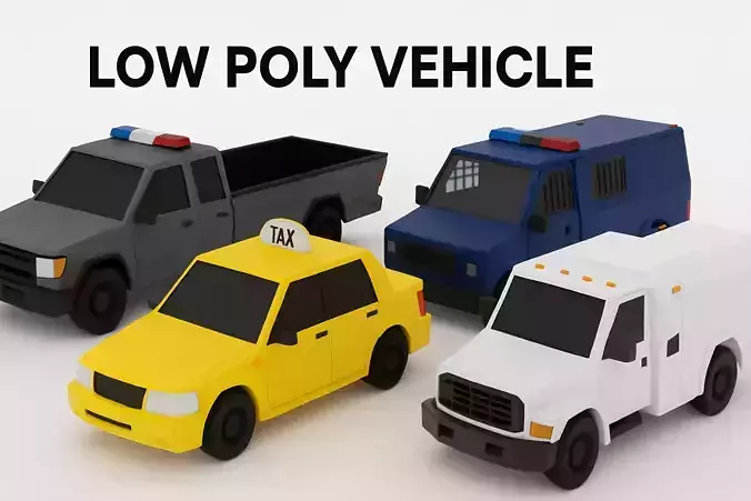 Low Poly Vehicle Pack Low-poly 3D model
