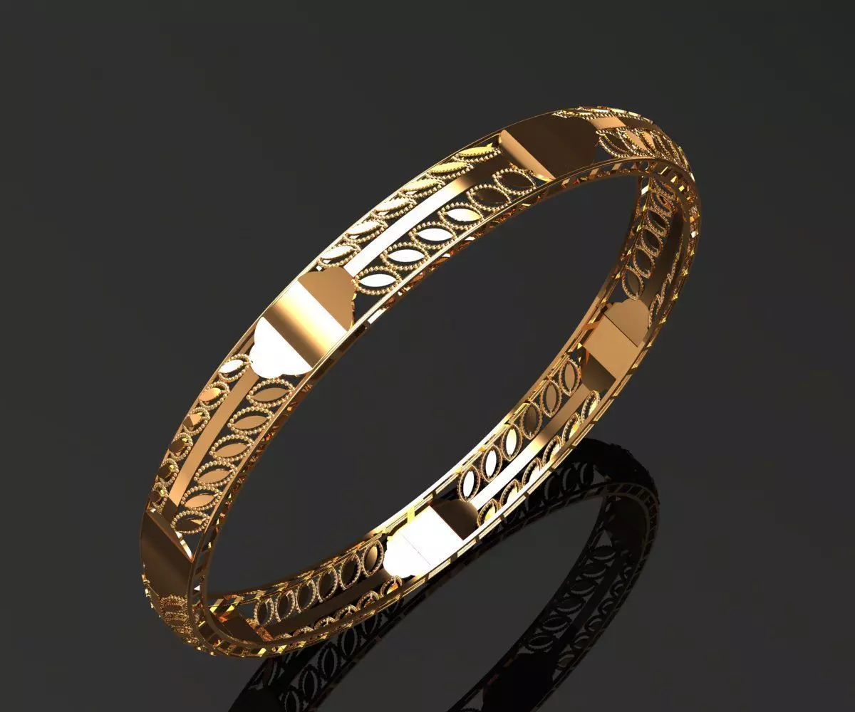 1265 Panel-Link Lattice Bangle 8gm 3D print model_0