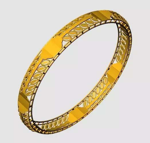 1265 Panel-Link Lattice Bangle 8gm 3D print model_2