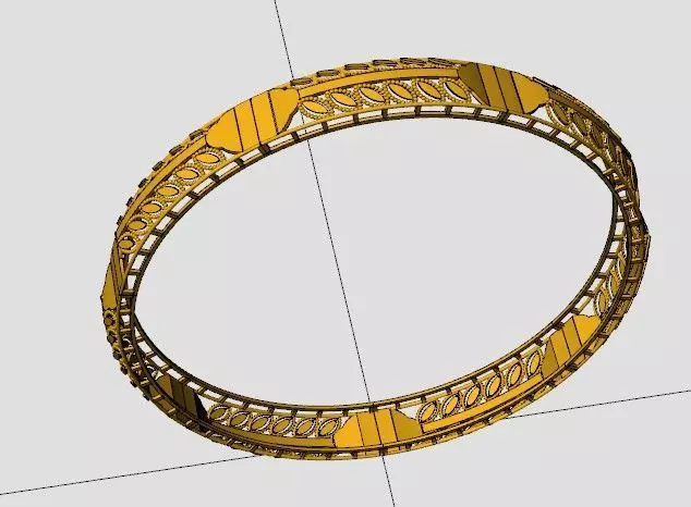 1265 Panel-Link Lattice Bangle 8gm 3D print model_4