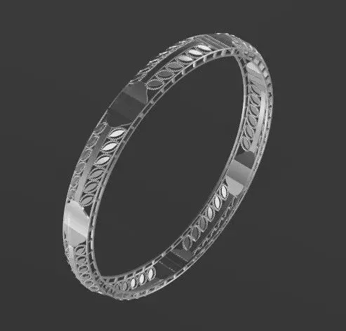 1265 Panel-Link Lattice Bangle 8gm 3D print model_3