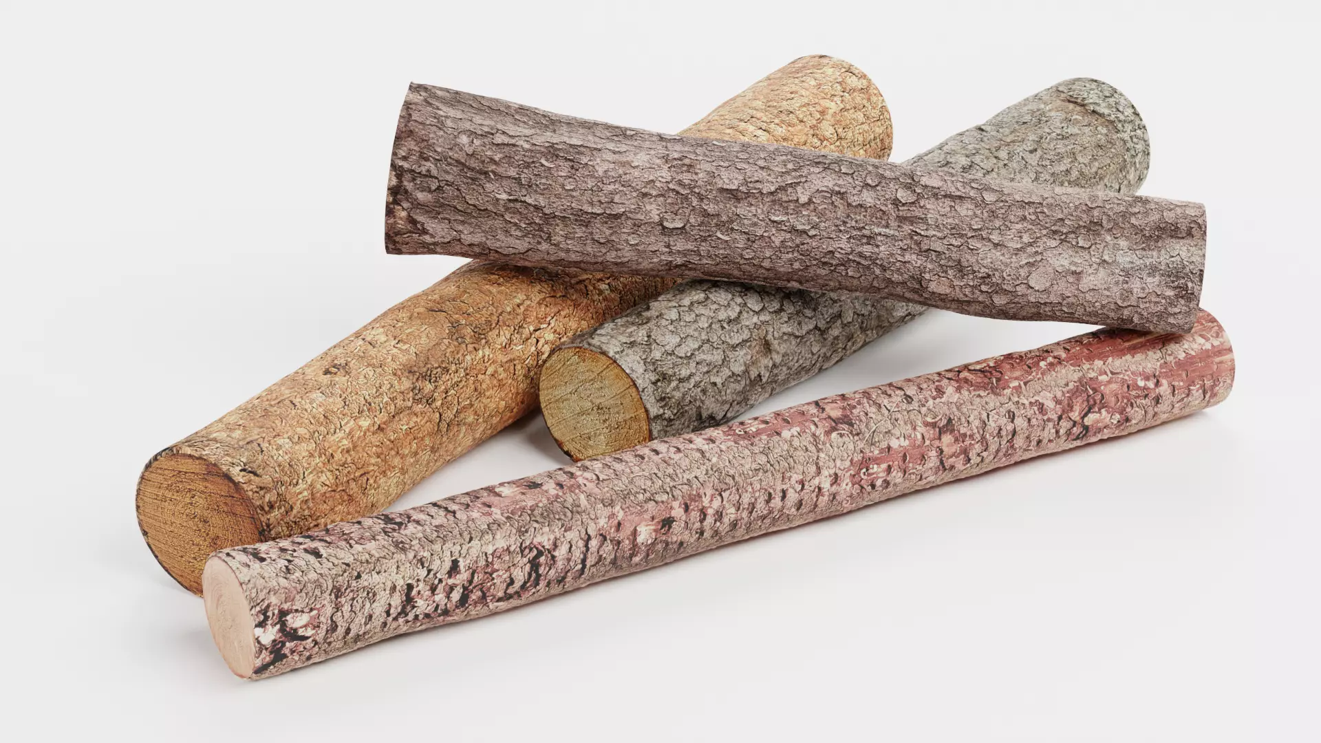 -Tree Logs V6- Low-poly 3D model_1